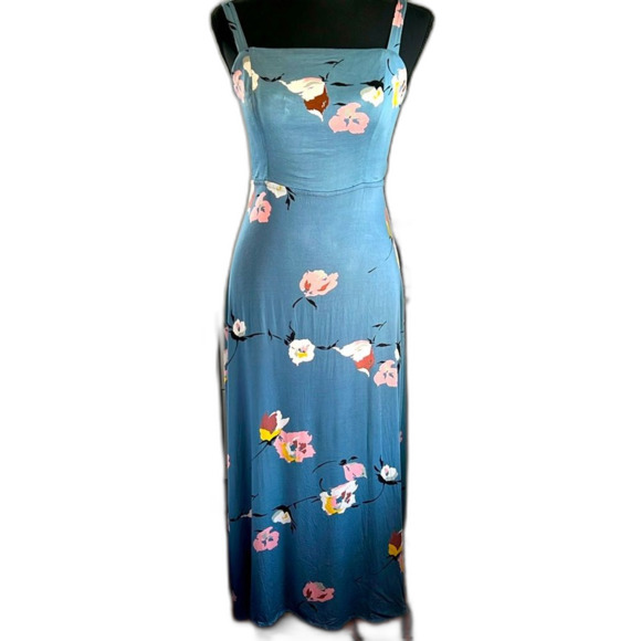 Urban Outfitters Layla Straight-Neck Tie-Back Midi Dress. Size Medium - Picture 3 of 11